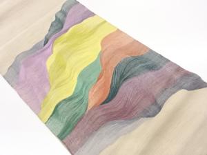 すくい織変わり曲線模様織出し袋帯